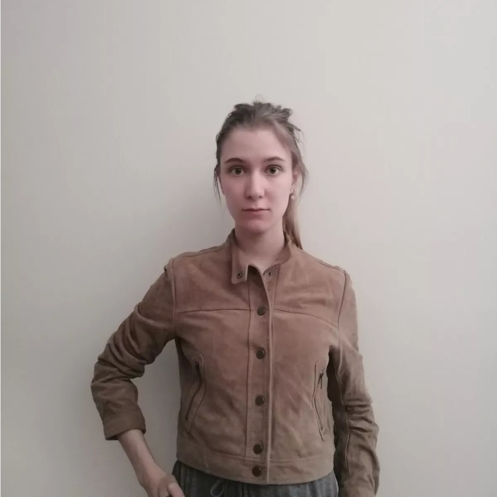 BCBG max azria tan Suede Women's Jacket S